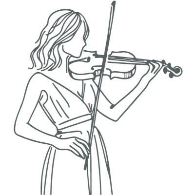 Ilustração - Mulher tocando violino