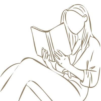 Ilustração - Mulher lendo um livro